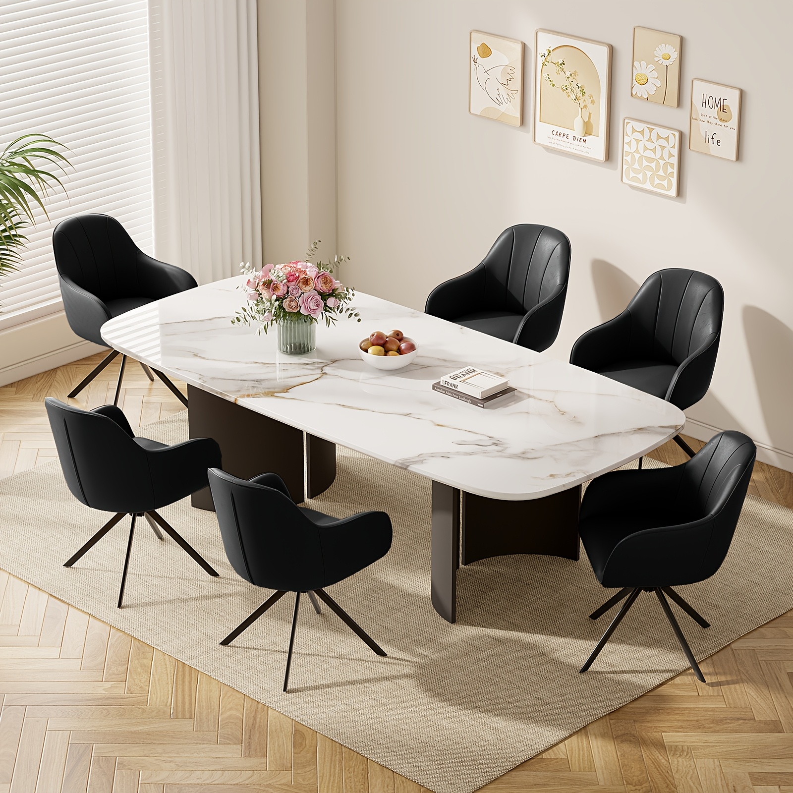 Rotating Chair With Armrests, Suitable For Offices And Restaurants, Made Of Materials 2/4/6 Set