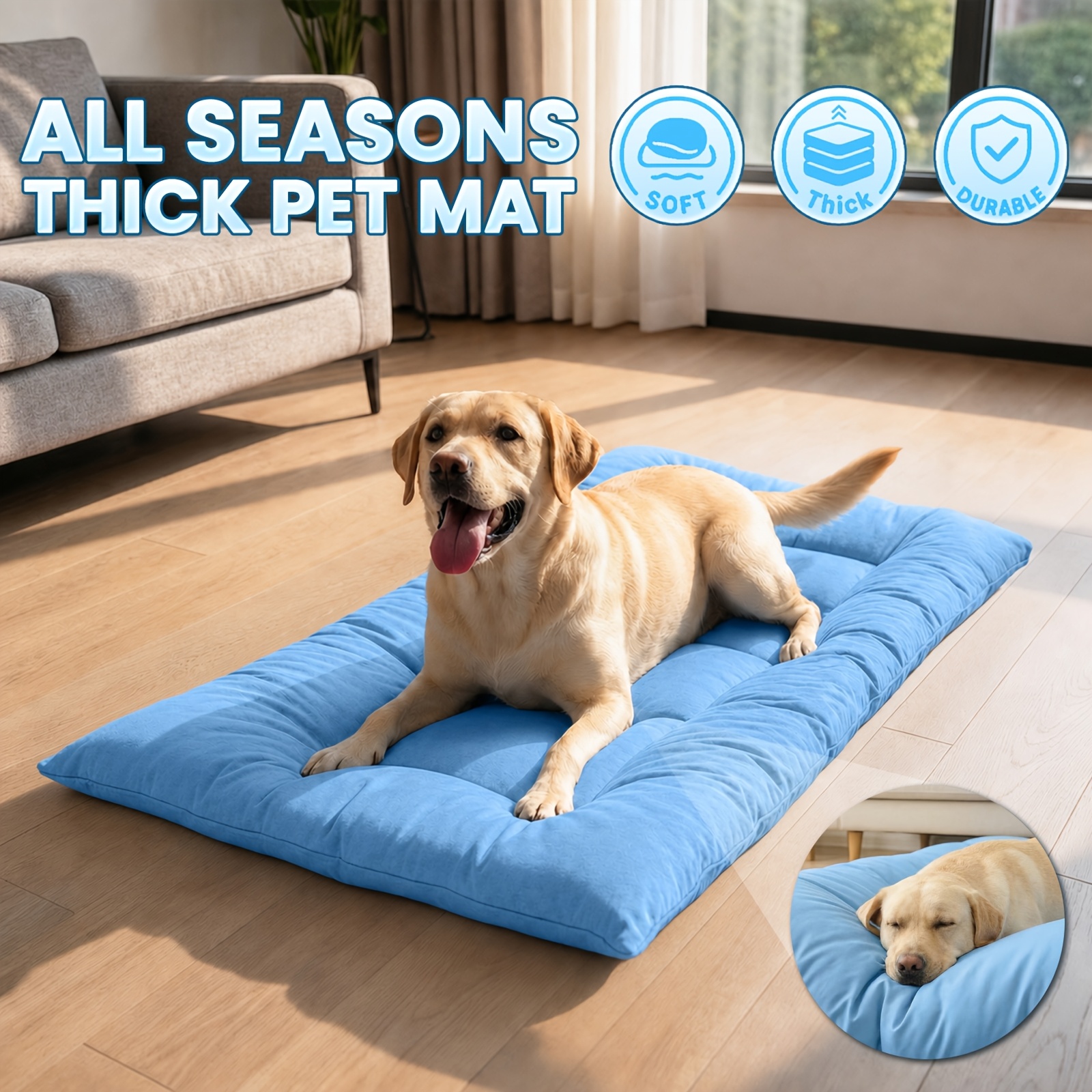 extra large summer cooling mat dog sofa bed ultra soft 8 compartments extra large plush dog sofa bed super soft thick polyester pet mat with a non slip   comfortable rectangular sofa suitable for small to large dogs and cats