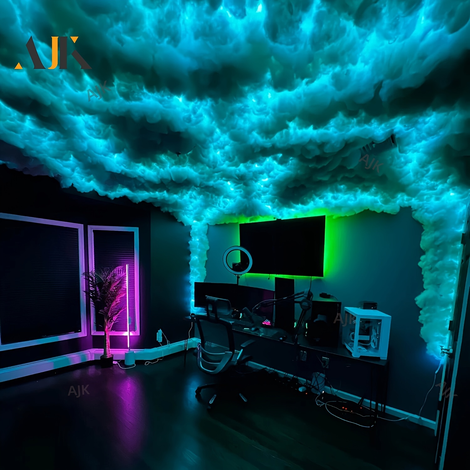 TEMU New Cloud Light, 3d Thundercloud Led Light, Lightning Cloud Colorful Atmosphere Night Light, Diy Lights Gaming Room Garage Clubparty Light - Ajk