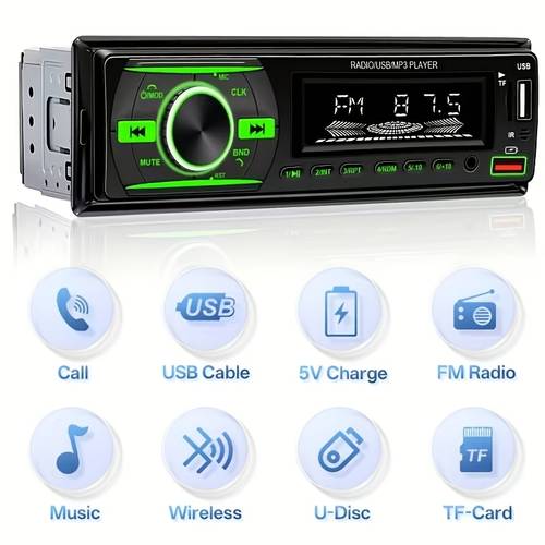 universal car din stereo fm wireless mp3 audio player cellphone digital usb sd with in dash aux input