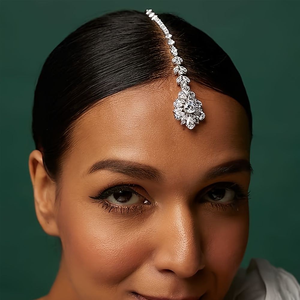 Ethnic Style Large Water Drop Pendant Hair Chain