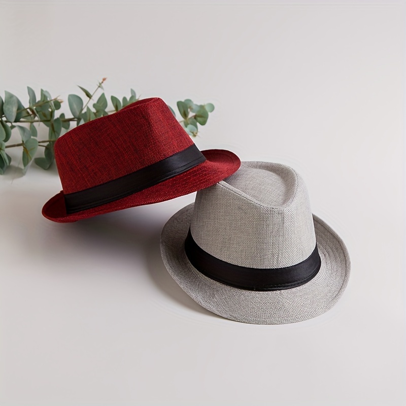 

Fashionable Cotton Linen Plain Hat Men's British Gentleman Hat Women's Versatile Casual Sunshade