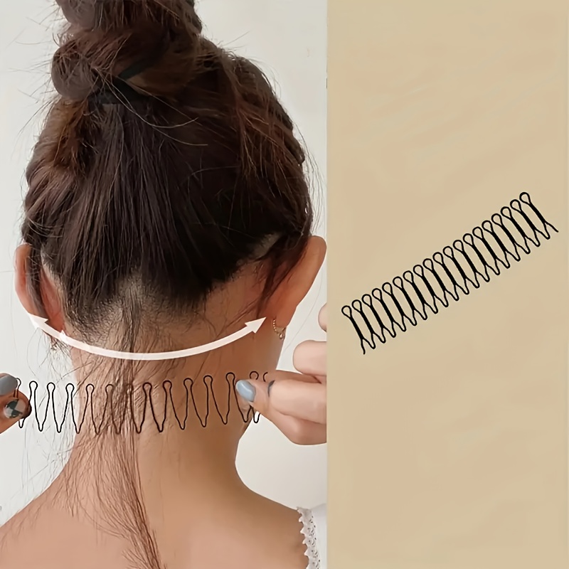 

Elegant Metal Hair Side Combs - 1pc Hollow Out Hair Styling Clip, Cute Font Shaped Hair Accessory For Hairstyling, Mini Bangs Clasp For Women, Suitable For Ages 14+ - Elegant Solid Color Hair Tool