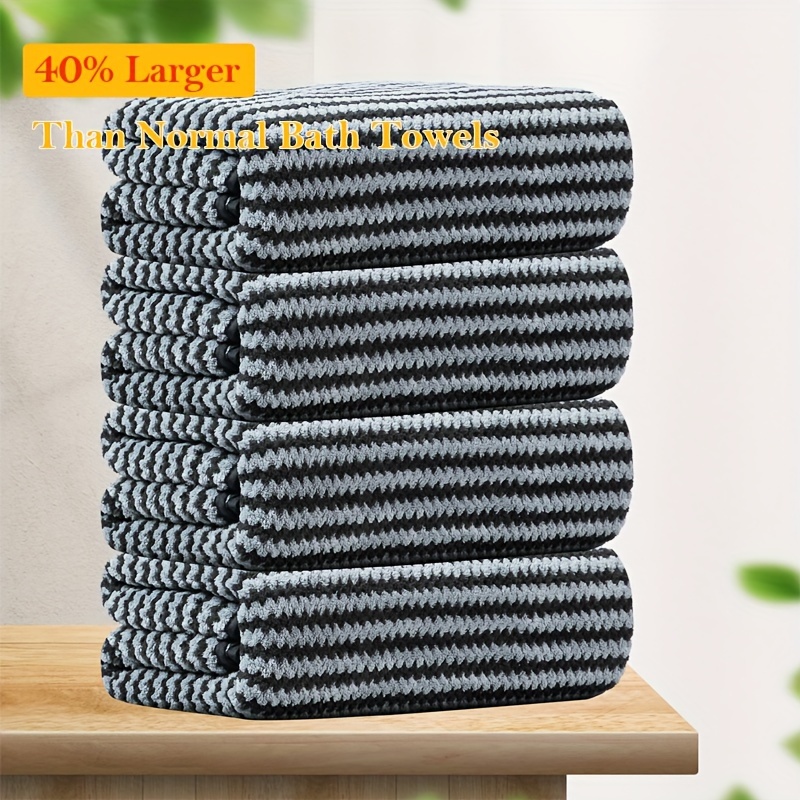

Large Bath Towels Set, Bath Sheets 35 X 70 Inch, Microfiber Wavy Ultra Soft Highly Absorbent Towels Set For Bathroom, Gym, Hotel, Beach And Spa