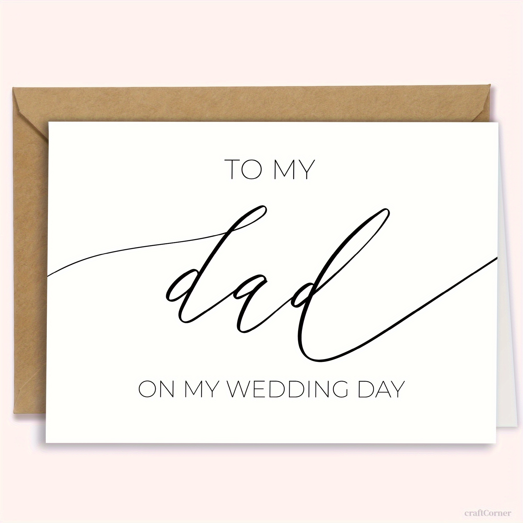 

1pc Wedding Day Greeting Card For Father - "to My Dad On My Wedding Day" Card In English With Envelope - Sentimental Keepsake For Dad From Bride Or Groom