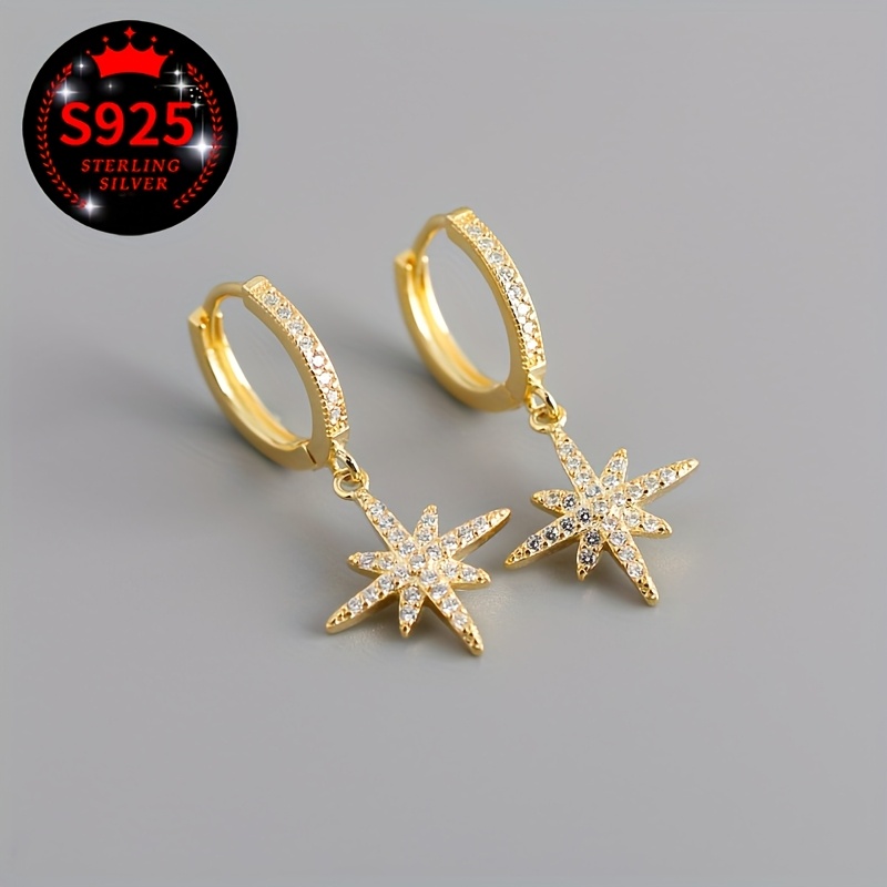 2pcs Women's Star Earrings with 925 Silver Packaging