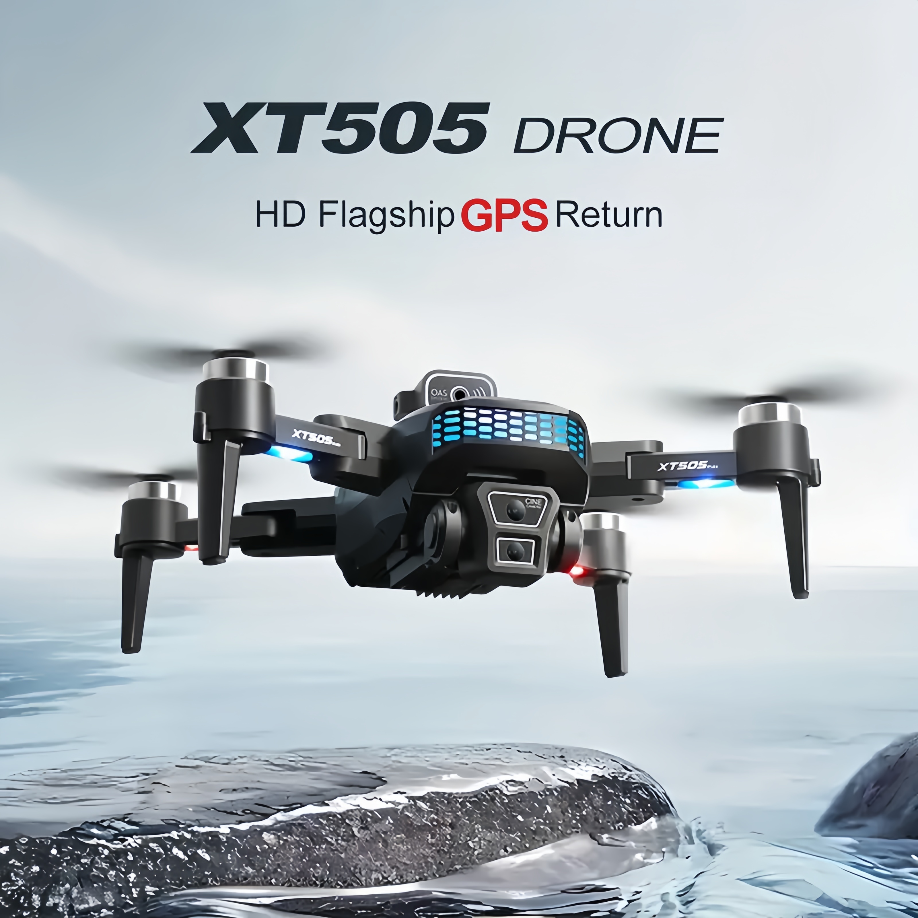 [4K GPS Drone with Brushless Motor] 4K HD GPS Drone with Brushless Motor - Foldable Structure, Smart Obstacle Avoidance, One-Axis Gimbal, WiFi Enabled, Ideal for Beginners - Includes 3 Batteries, Perfect Gift, Outdoor Flying Toy | Vibrant Green Accents details 0