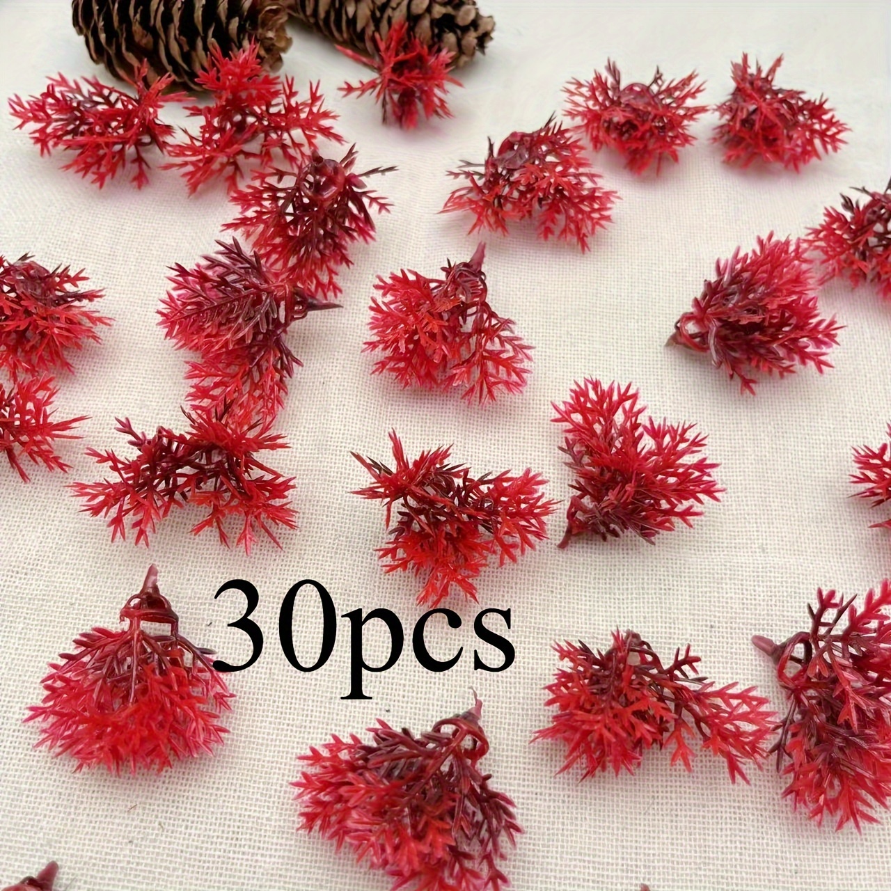 30pcs Of Miniature Three-pronged Heads With Bowl Coral Heads, Ideal For Christmas Decorations, Fish Tank Embellishments, Headwear, Restaurant Table Settings, And Room Decor