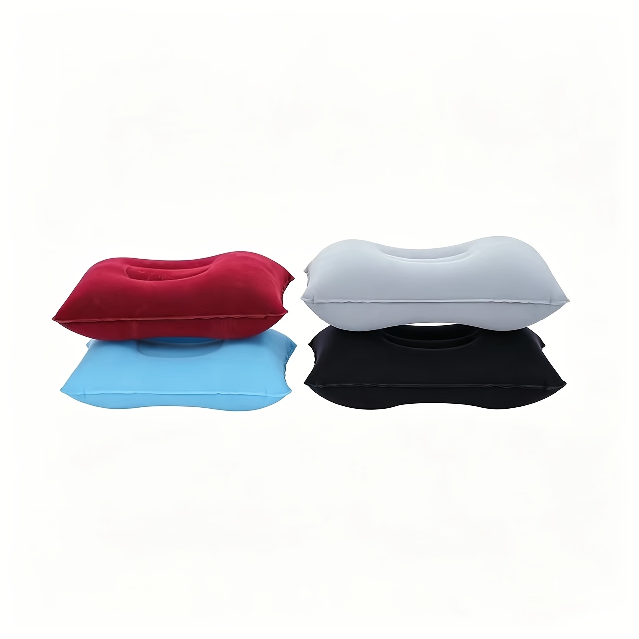 TEMU 4pcs Inflatable Travel Pillow, Portable Inflatable Camping Pillow With Neck And Lumbar Support, Washable Inflatable Pillow, Suitable For