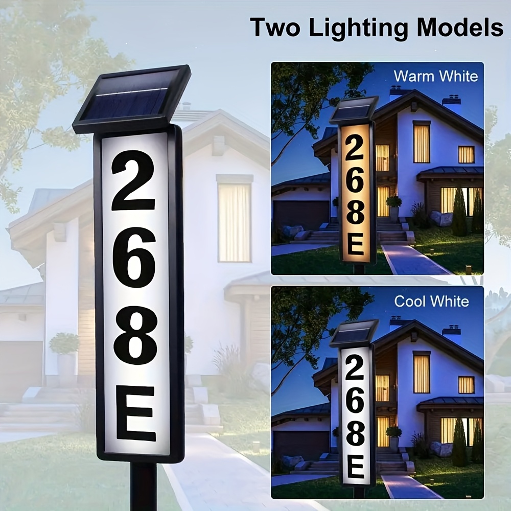 solar powered house number light ground inserted lawn lamp no wiring required automatically lights     address plaque suitable for homes mailboxes   and commercial areas