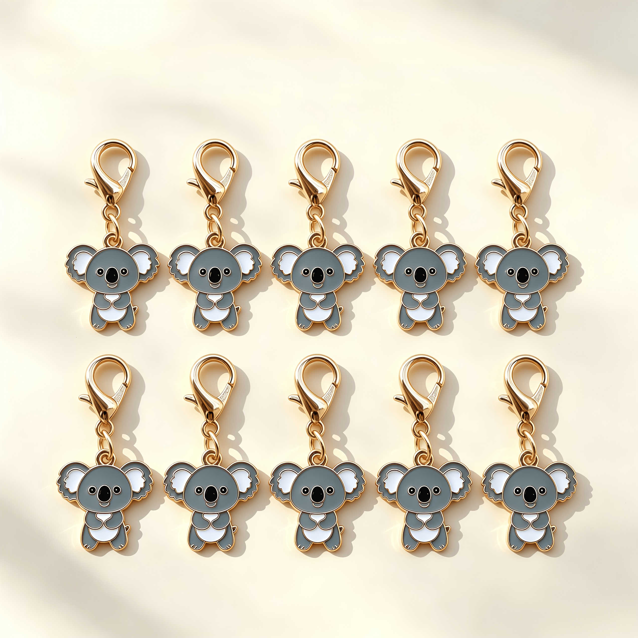 TEMU 2d Flat - 10pcs Easy Cute Koala Keychains, Suitable For Who Love Animals, 2d Flat Keychains; --hang On Backpacks Or Keys, Unique And Expressing