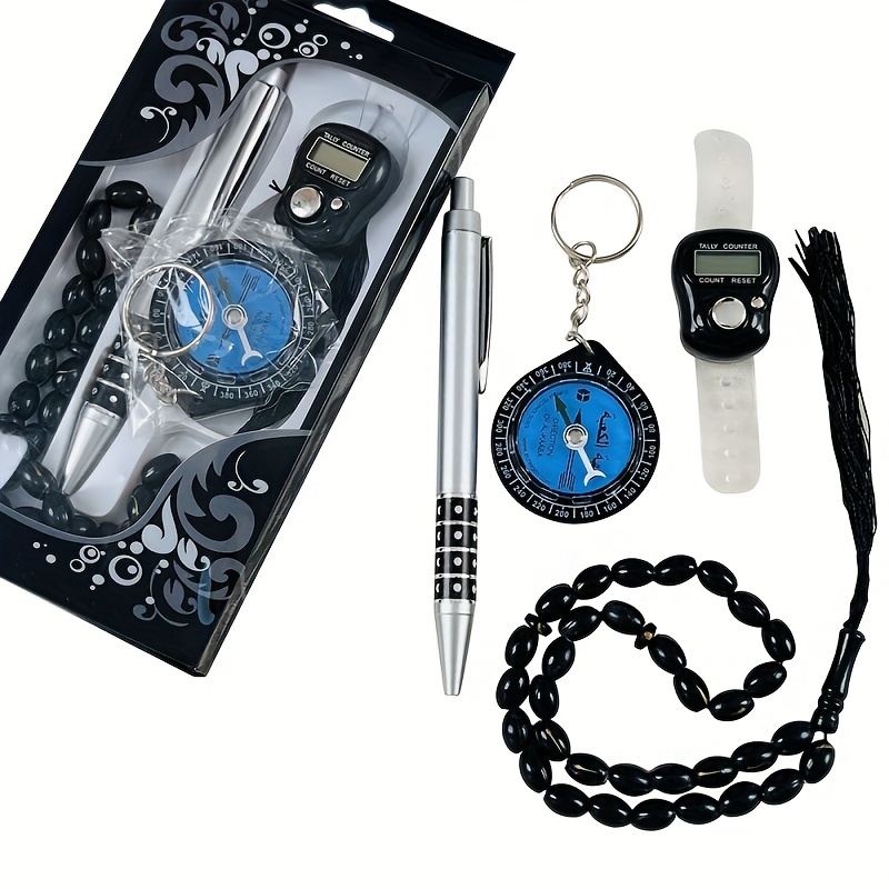 ramadan gift box featuring 33 prayer beads a timer and a   compass set popular in   east   muslim holiday gifts details 1