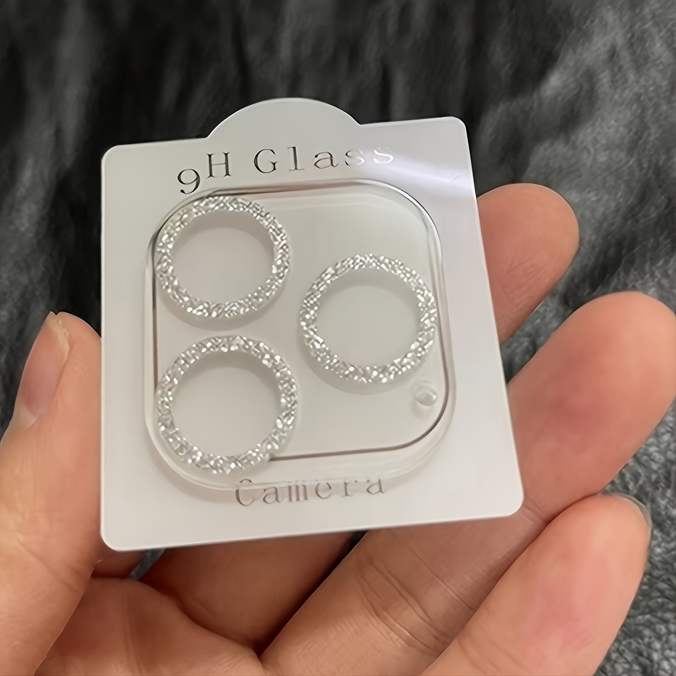 1pc 9H Glass Camera Lens Protector For IPhone 11-15 Pro Max/Mini/Plus, Sparkling Diamond Design, Tempered Glass Screen Protection, Scratch Resistant And Easy Installation