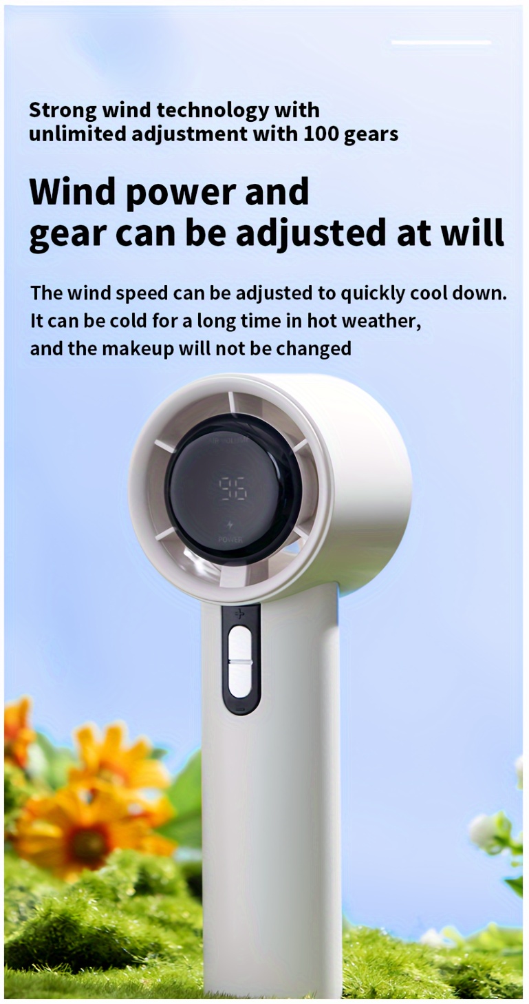 Handheld Fan With Adjustable Speed Settings, USB Rechargeable, Long-Lasting, Perfect For Outdoor, Students, And Gift Giving details 5