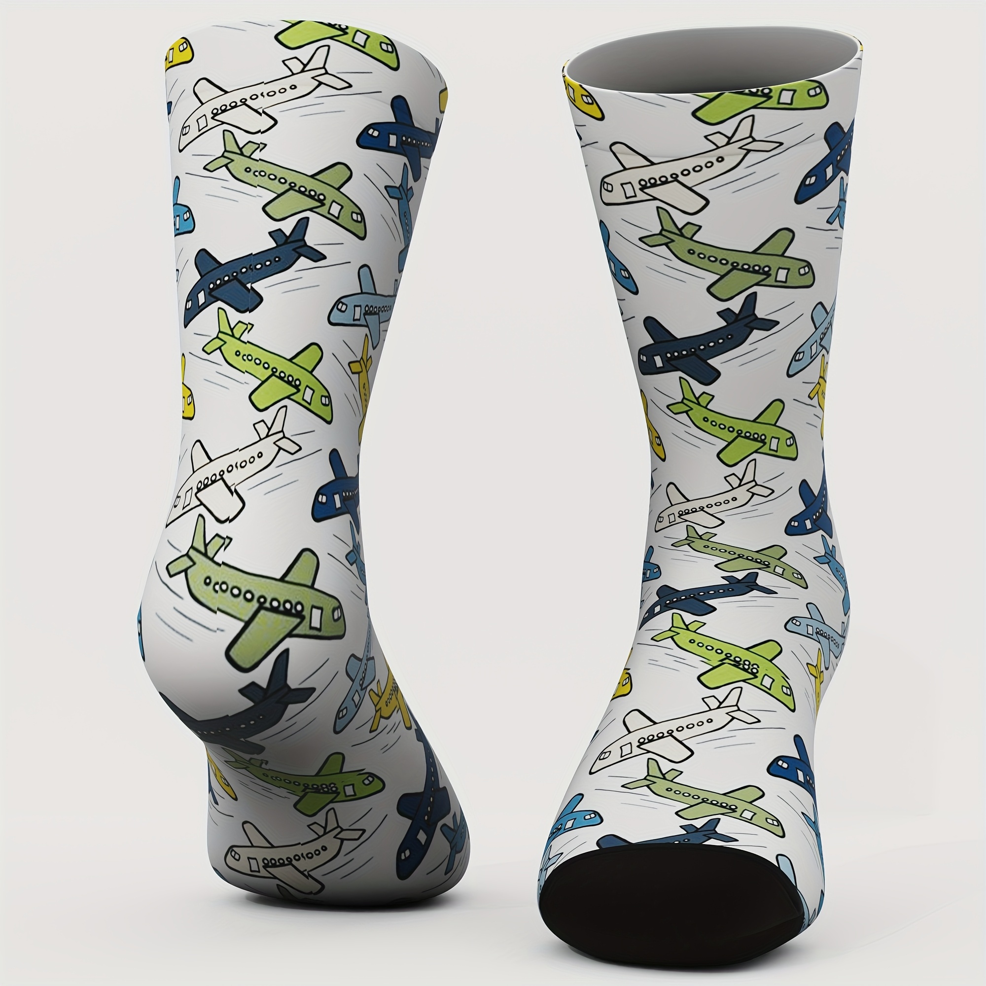 1 par morsomme flytrykk sokker -   tå for menn & kvinner, unisex,   til    , fester, gaver (bursdager, helligdager) - flytema,  -calf 2