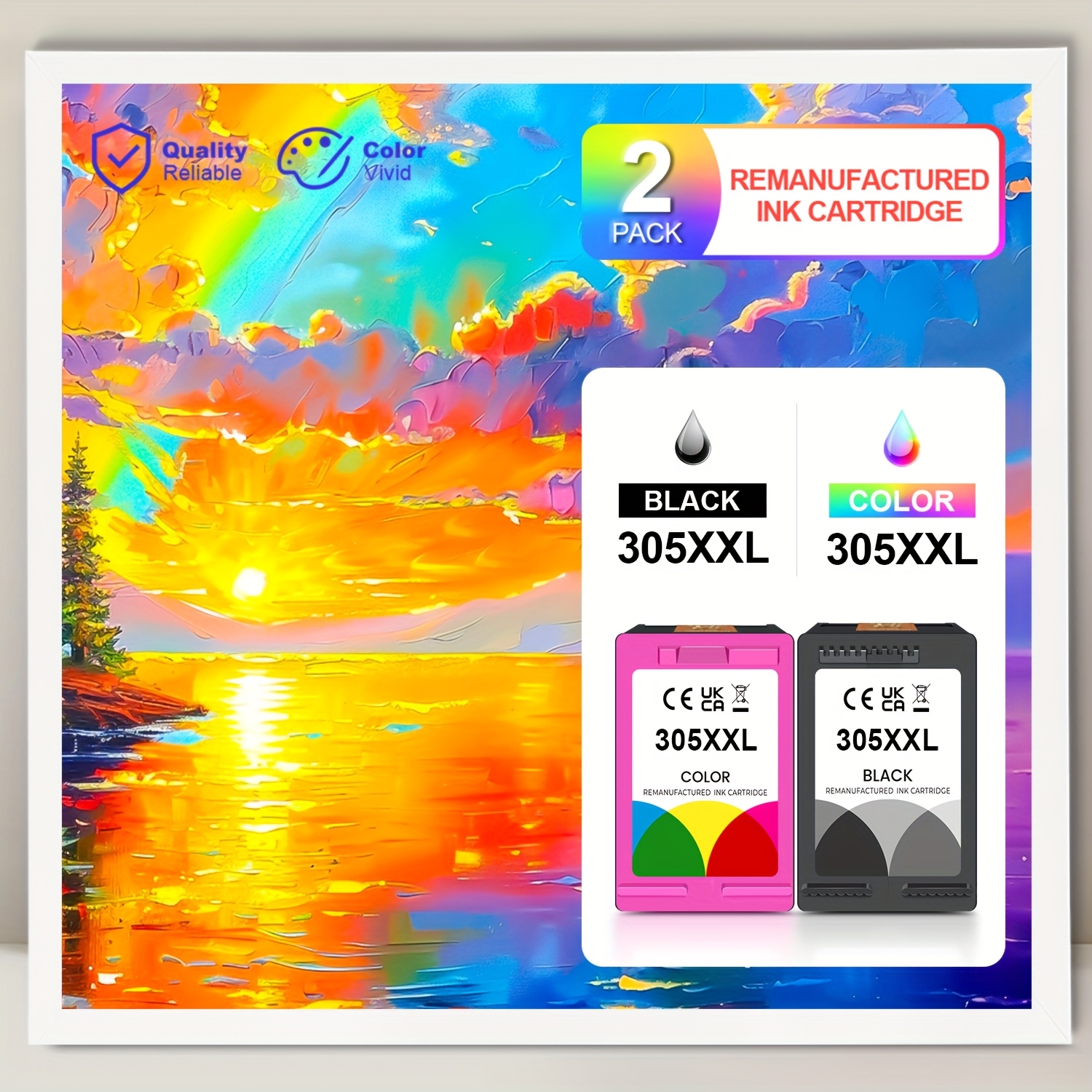 Image of Remanufactured For 305xl 305xxl Ink Cartridges For 305 305xl 2700 2700e 2752 2752e 2742 2755 4100 4100e 4152 4155e 6000 6055 6400 6458 6458e 6455e Printer