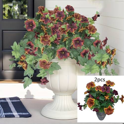 2 piezas de plantas artificiales colgantes para decoración y otoño , flores artificiales de de para decorar con color tu , patio, jardín, y jardín - y