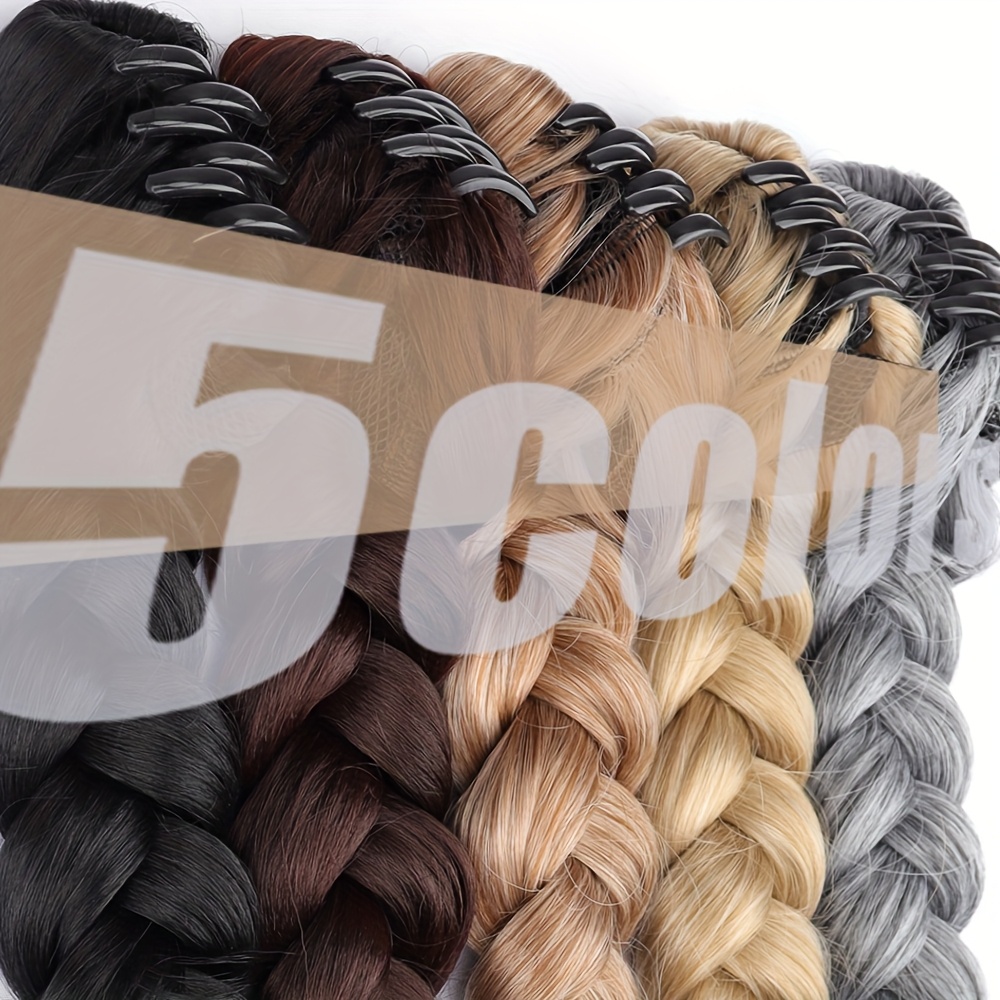 claw clip braided ponytail extension for women synthetic straight hair adds volume style     everyday hairstyles details 4
