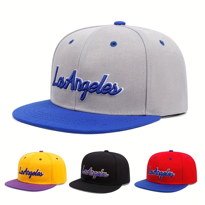 

Los Angeles Embroidered Baseball Cap For Women Hip Hop Snapback Cap Flat Hat Fashionable Sun Visor Cap For Men