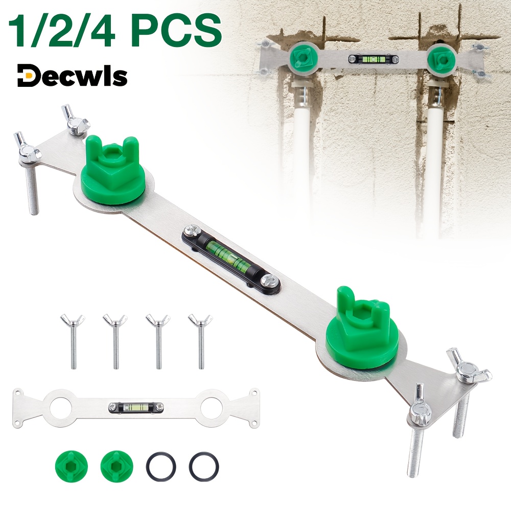 

1/2/4pcs Decwls Adjustable Stainless Steel Leveler, Wrench With Level Gauge, No Required, Uncharged Metal Tool Set, With Rain Shower Switch Positioning Tool For Sink Fixing