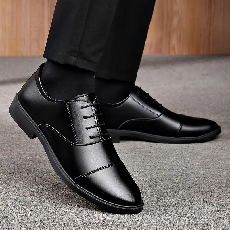 comfortable black dress shoes for wedding Ruiyanqi Men's Two Tone Patent Leather Dress Shoes Lace Up Formal Oxfords for Wedding Business Party Trendy Fashion Square Toe Shoes Comfortable