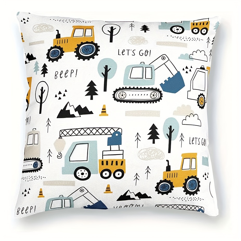 

Chic Truck-themed Polyester Pillowcase 18x18 - Soft, Durable Cushion Cover For Sofa & Bedroom Decor, Zip Closure, Hand Wash Only