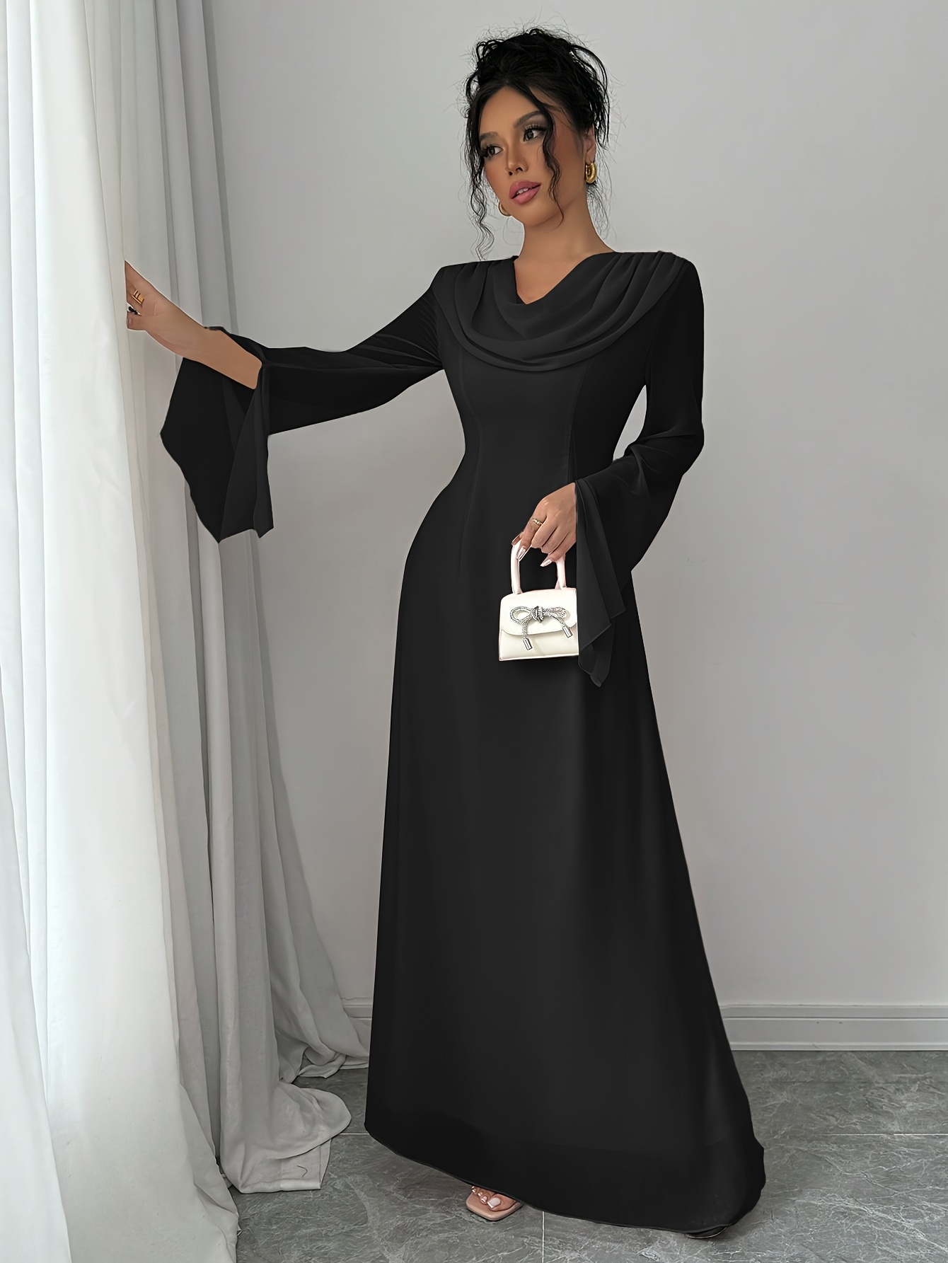chiffon long black dress Bella Layered Chiffon Maxi Dress main image 1