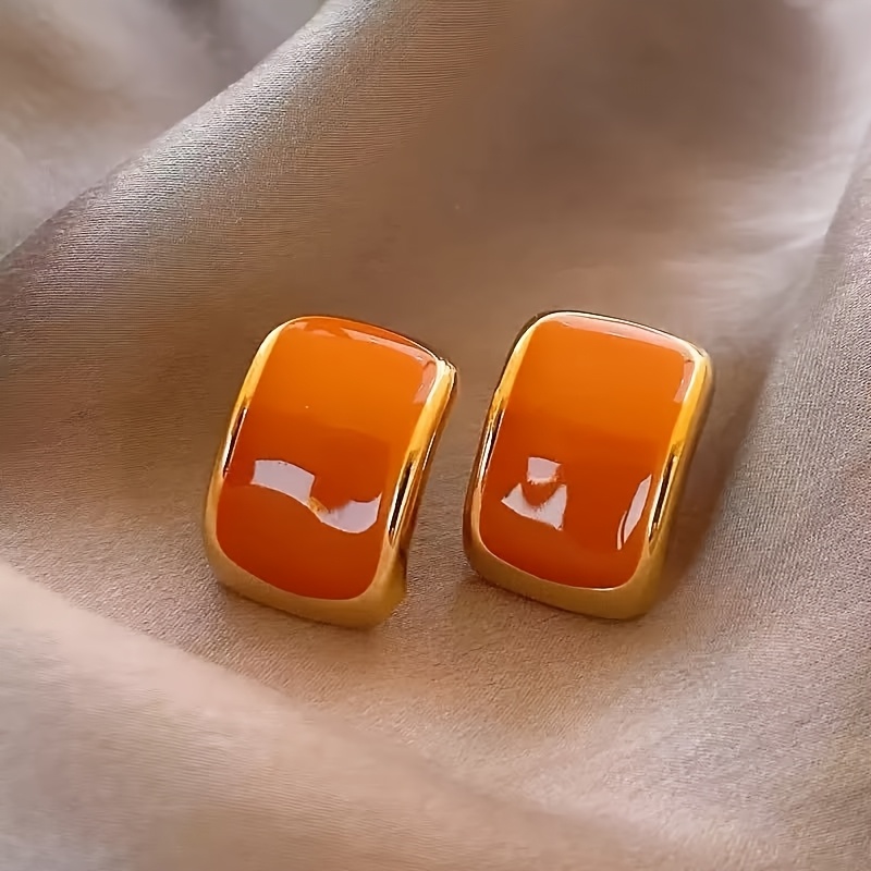 TEMU Pendientes de tachuelas versátiles de francés europeo y americano, elegantes pendientes de lujo estilo vintage y