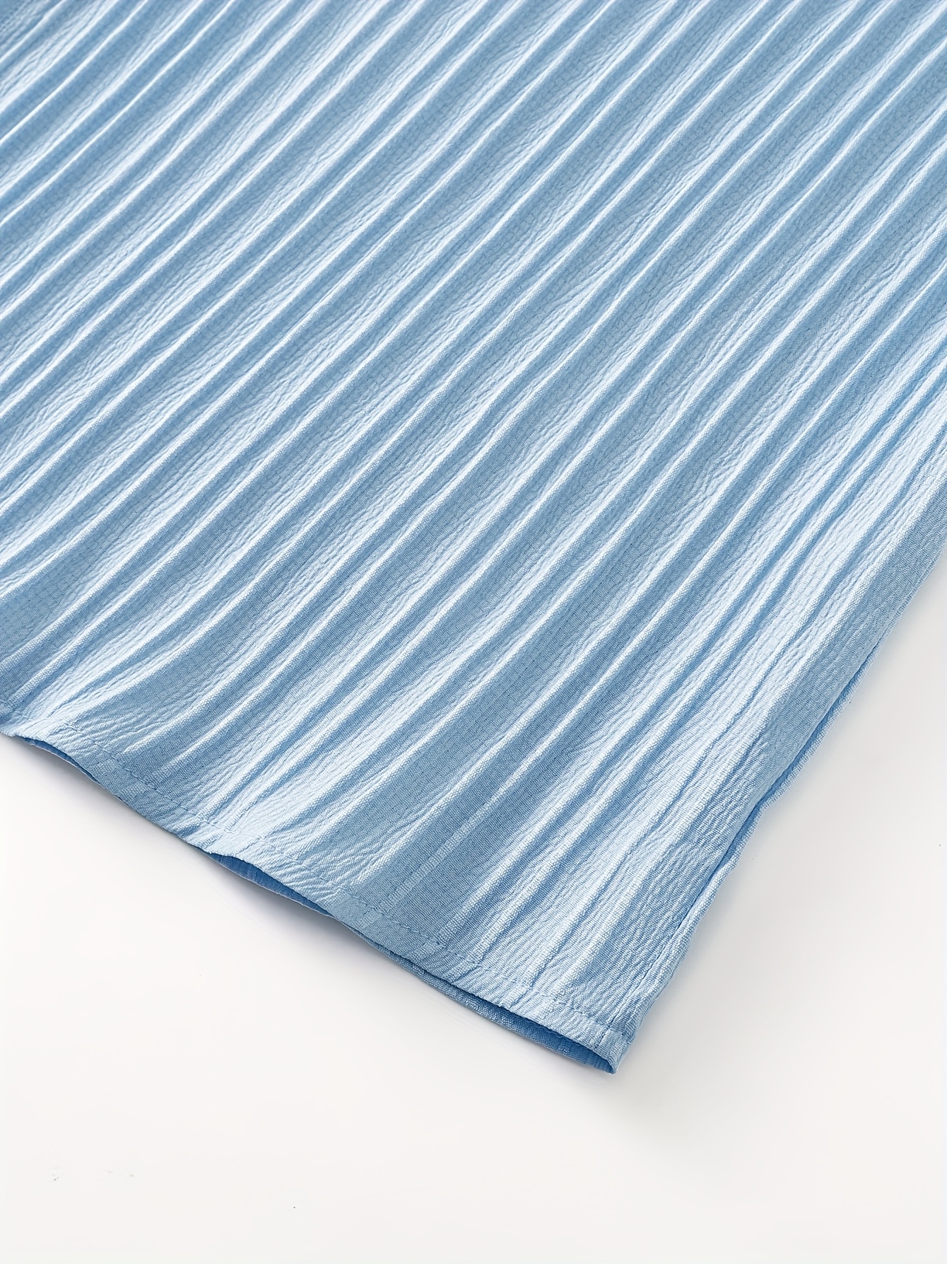 Men's Lightweight Summer Casual Shirt - Mint Green Solid Color Short Sleeve Button-Up with Pointed Collar, 95% Polyester 5% Spandex, Machine Washable Regular Fit for Adults & Teens, PLUS SIZE