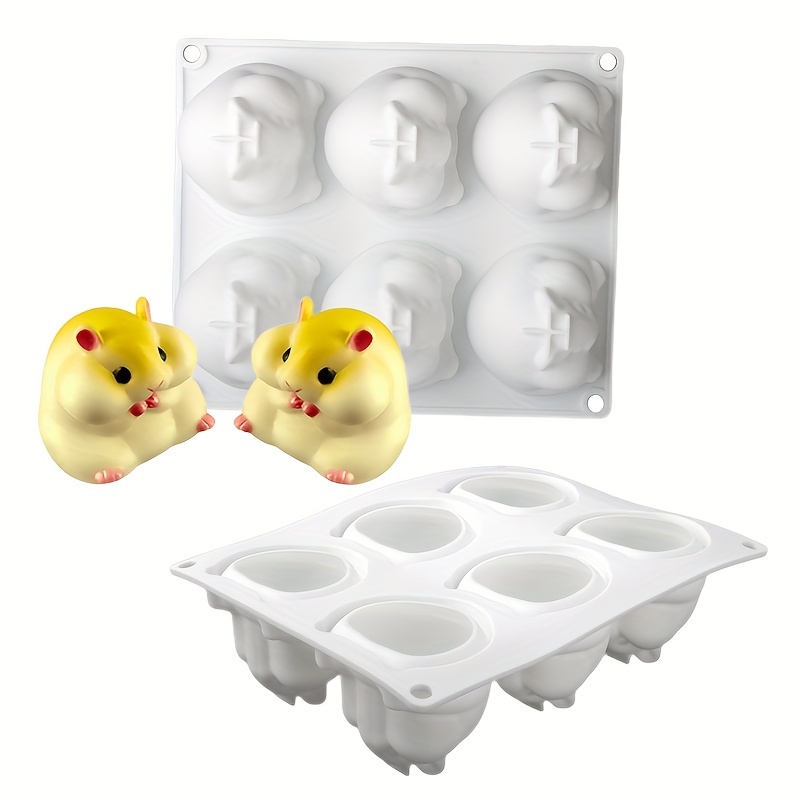 

Jumbo Hamster Silicone Mold For Baking - Cute Kitchen Accessories - Perfect For Cupcakes, Brownies, Or Cakes - 6 Cavities - 16.6 Cm X 20 Cm - 160g