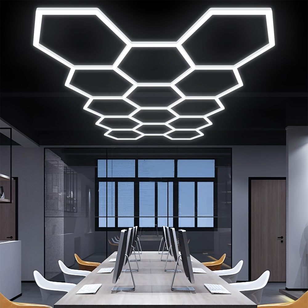   led garage light 220v honeycomb ceiling lamp for workshop gym and barbershop led shop light car detailing ceiling light for warehouse   gym ceiling lights modern lighting design durable material
