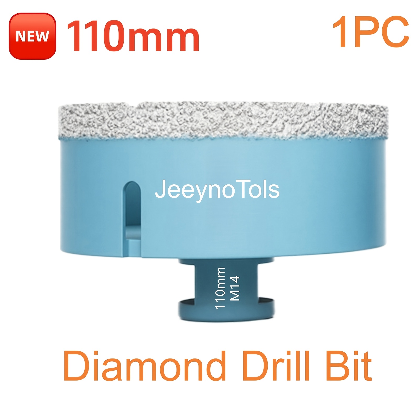 E-shop 110mm Trocken-Diamantbohrer, langlebig & höhere Qualität, vielseitig für Ziegel, Granit & mehr, einfache Trocken-/Nassbohrung mit M14-Gewinde
