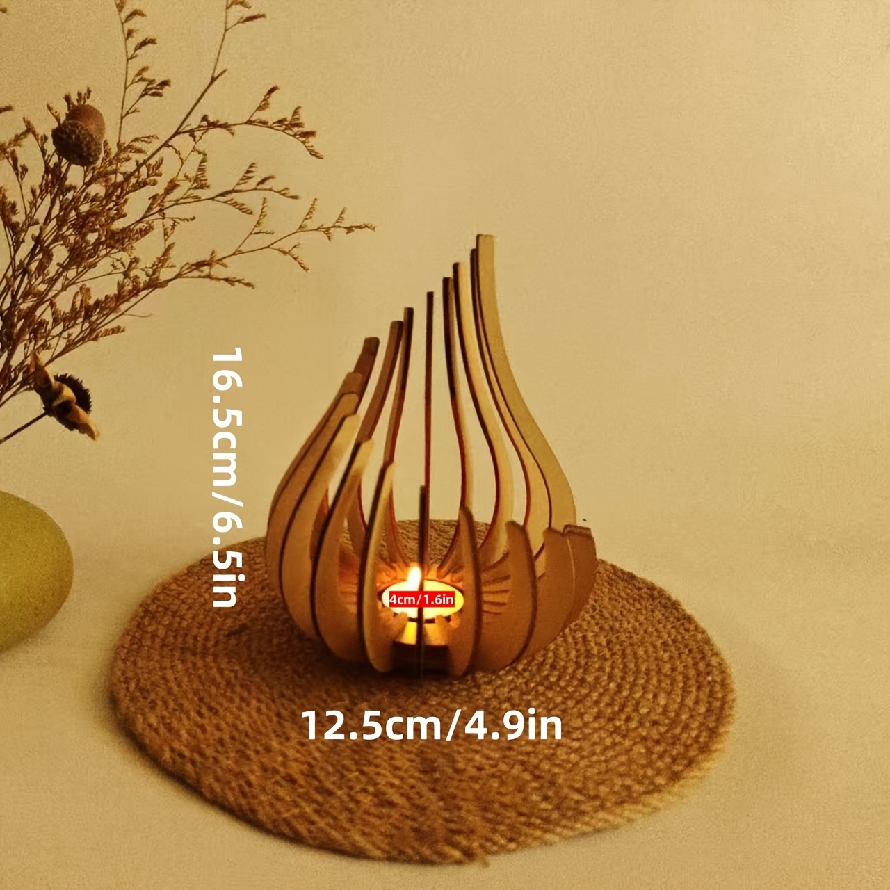 TEMU 양초 홀더, 최고의 데스크탑 장식 선물, 독특한 모양의 공예품, 예술적인 스타일에 매우 적합, 독서 장식 양초 받침대, 개인 맞춤형 창의적인 연꽃 모양 장식 티라이트, 침대 옆 불꽃 장식 선물, 크리스마스, 할로윈