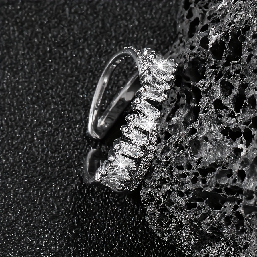 Luxury Exquisite High-End Zirconia Open Ring, Elegant Gift
