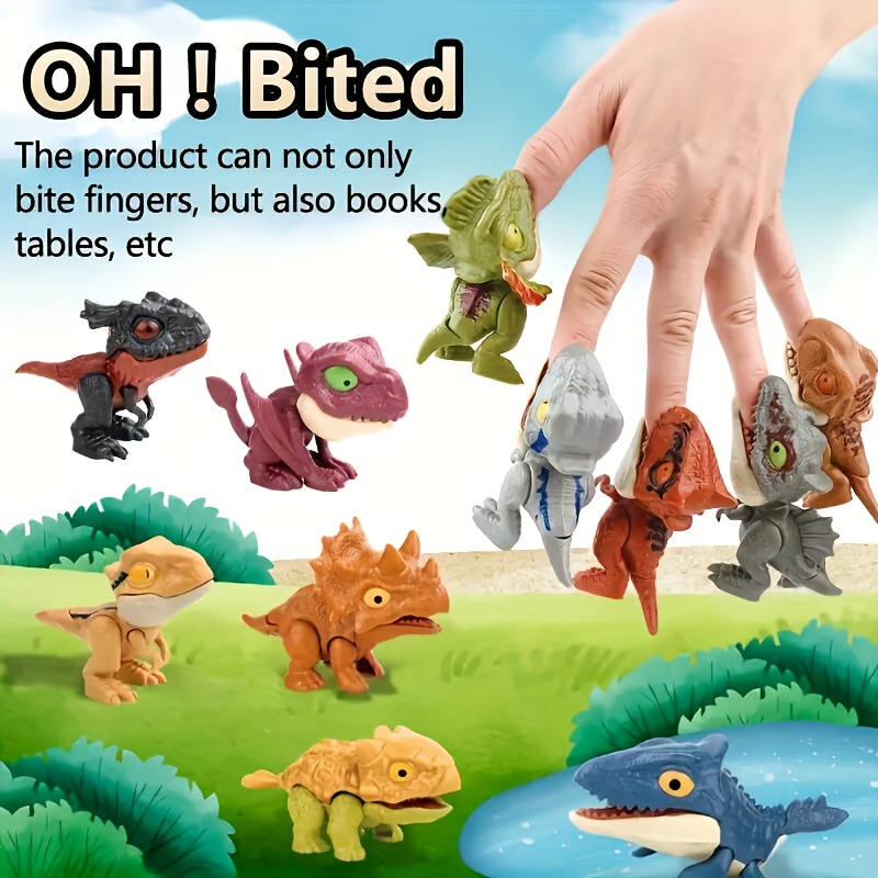 

Bite Finger Dinosaur Toys: 10 Pcs, Multi-color, , Suitable For Ages 3+ - Play Anytime, Anywhere