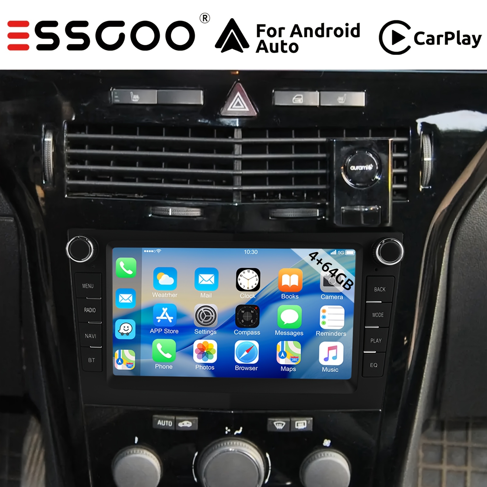 Essgoo 4+64g Android14 Car Stereo For Vectra B H Mit Carplay And For Auto, 7 Inch 17.78cm Hd-ips Touchscreen Wifi Gps Navi Rds Auto Radio
