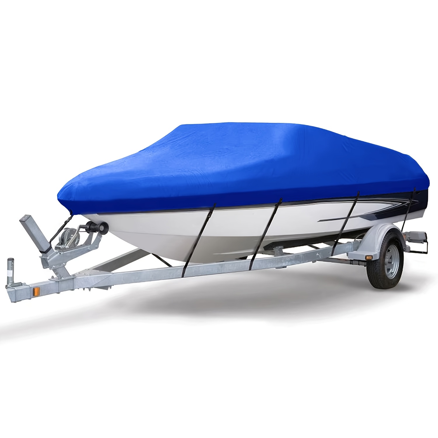 TEMU Neverland Trailerable Boat Cover Blue Boat Cover Marine Boat Accessories Boat Equipment Fit For 14-16ft Beam Width To 90"