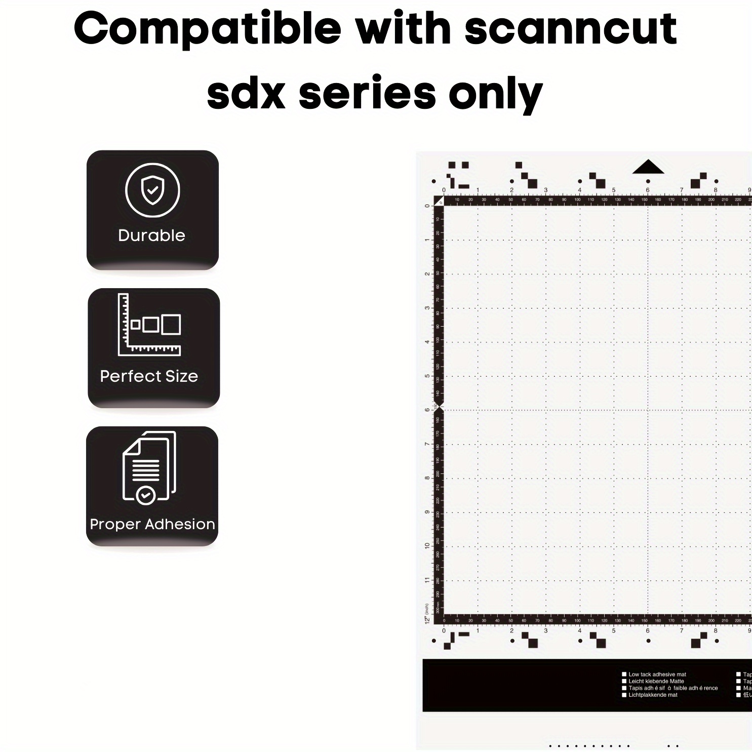 

Brother Dx 12x12" Precision Cutting Mat - Low Rubber Pad For Vinyl & Materials, Ideal For Diy Greeting Cards & Stickers Crafting