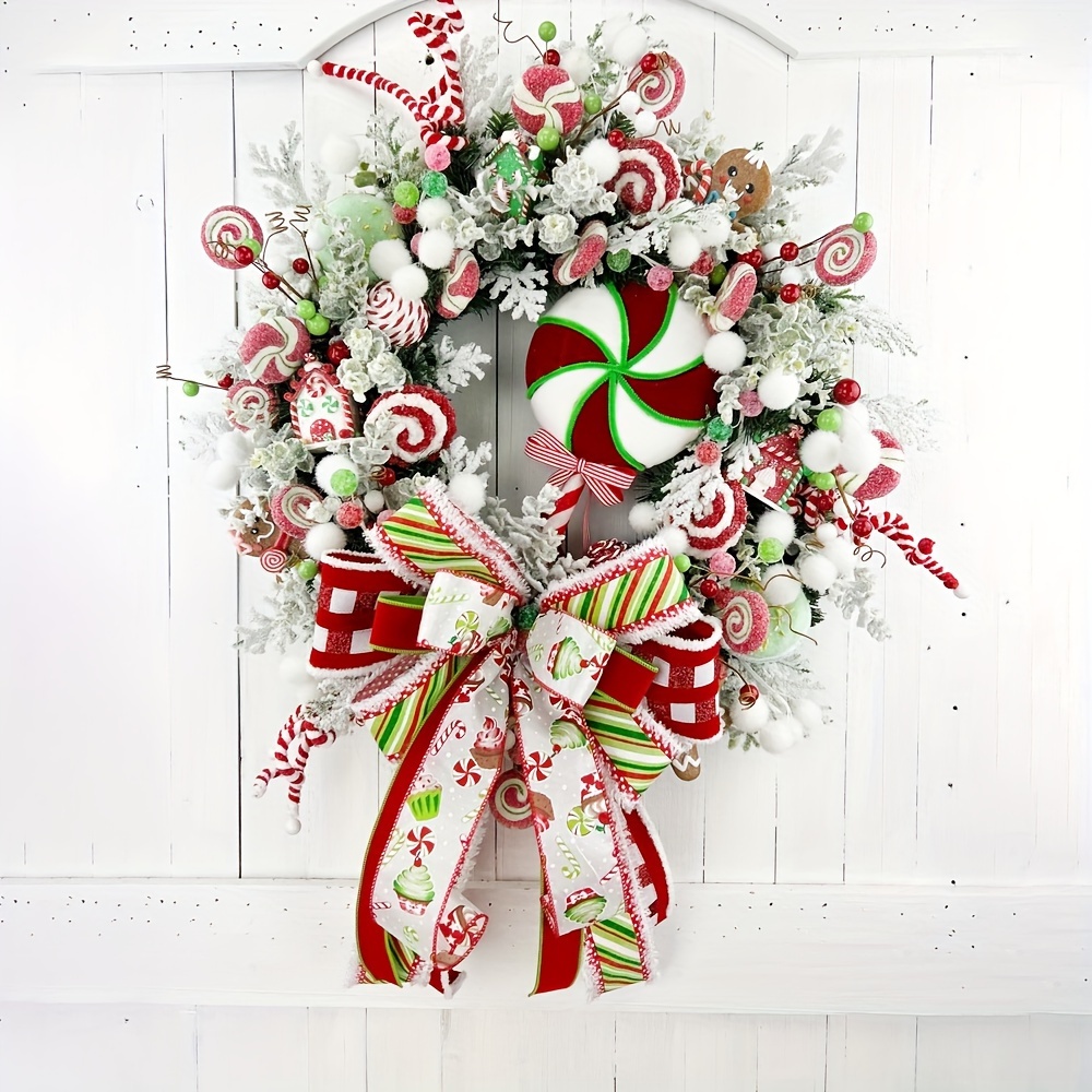 

Christmas Wreath, 1pcs 45cm Decorative Flocked Wreath Plastic Ornaments, , For Christmas Holiday Decoration, No , -free