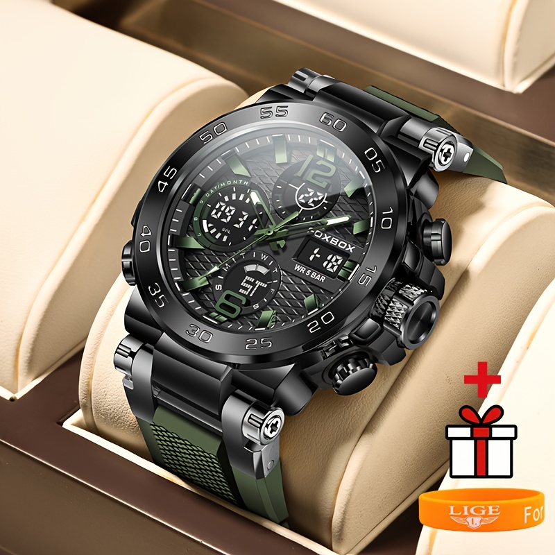 Electronic Glowing Chronograph Watch Gift For Birthday Holiday.