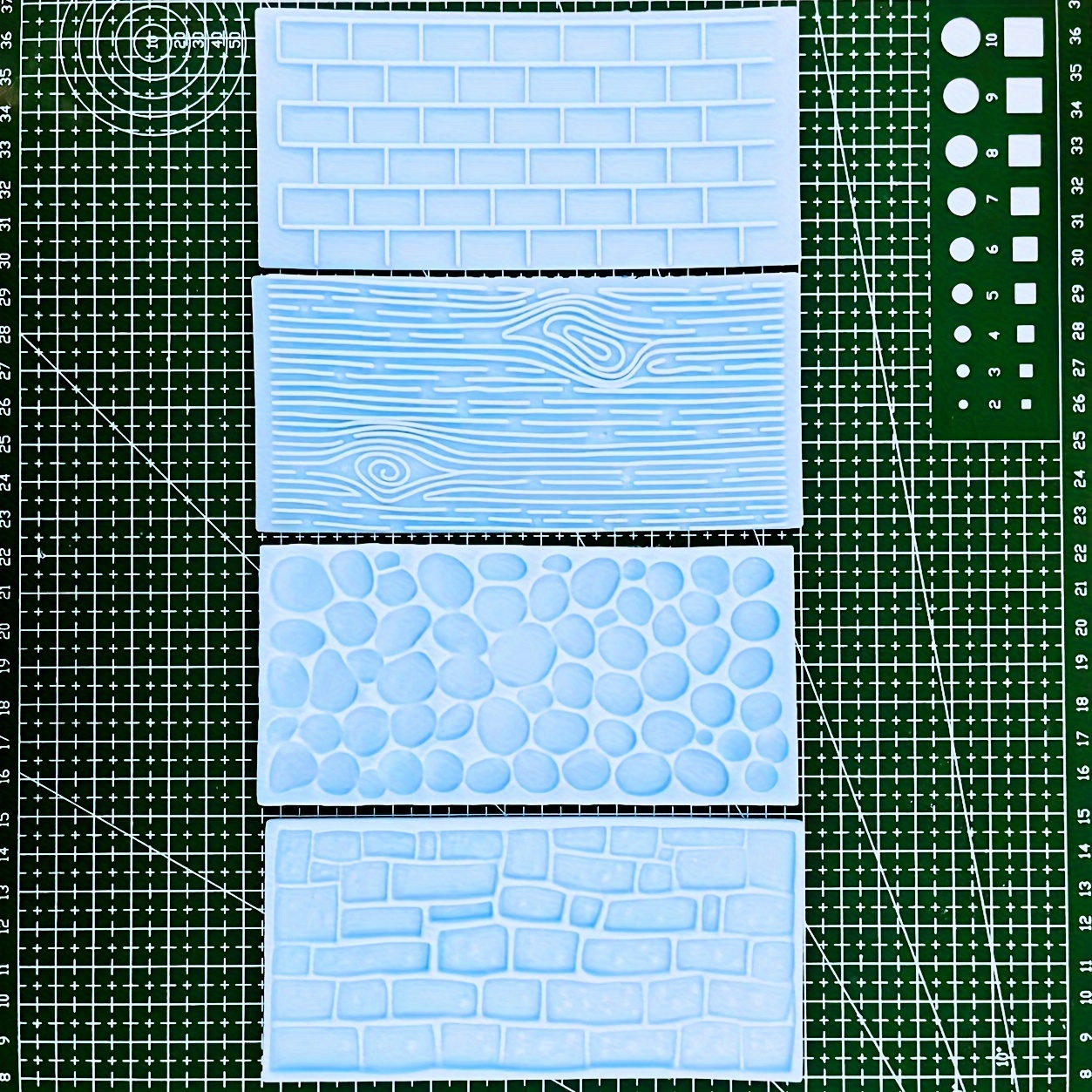 4pcs Pvc Texture For Foam And Clay, Terrain Building Tabletop Games, Easy Operation And Cleaning