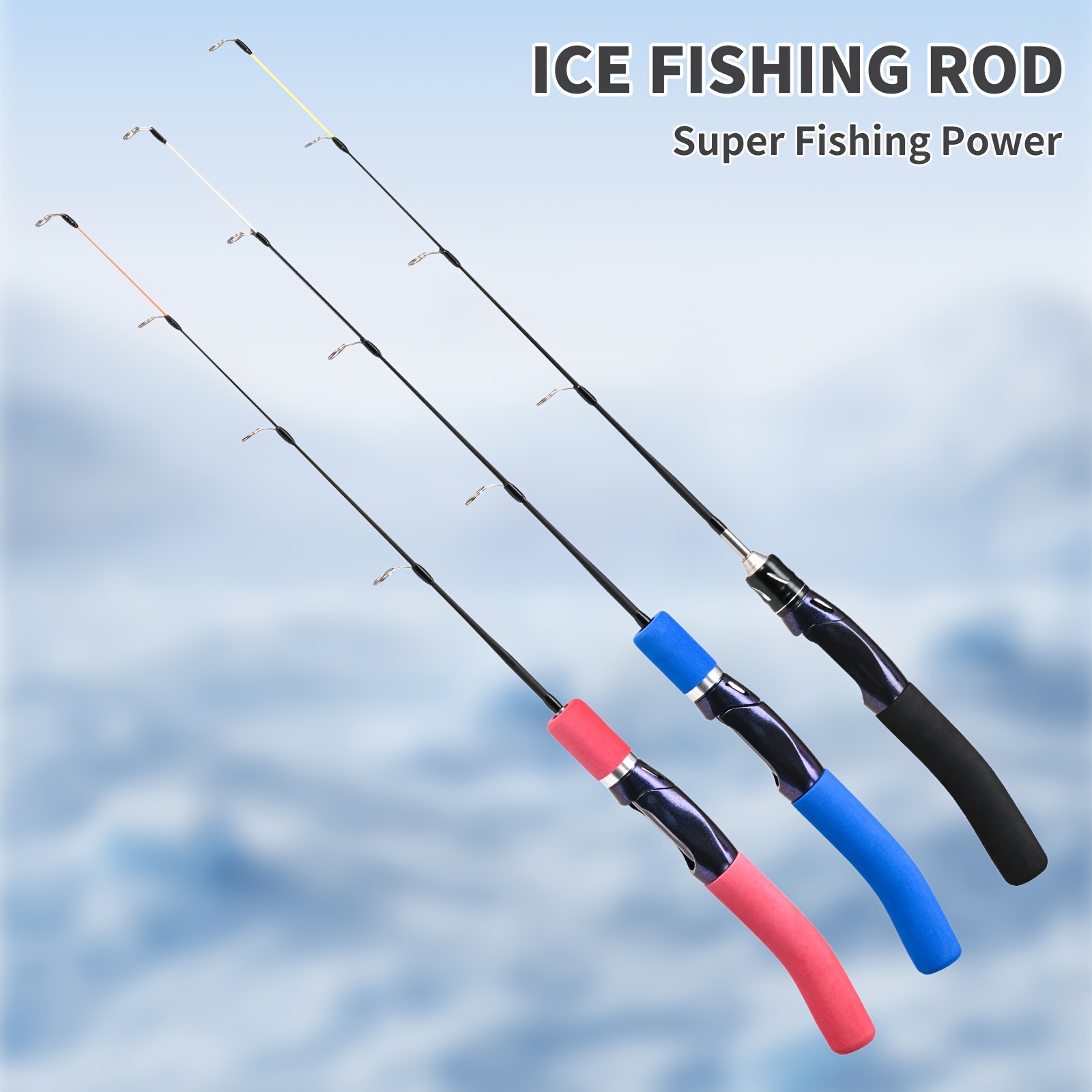 

1pc Leoicefishing Ice Rod - , For & , Portable Eva , Rod Tip, , - 3 (red, , )