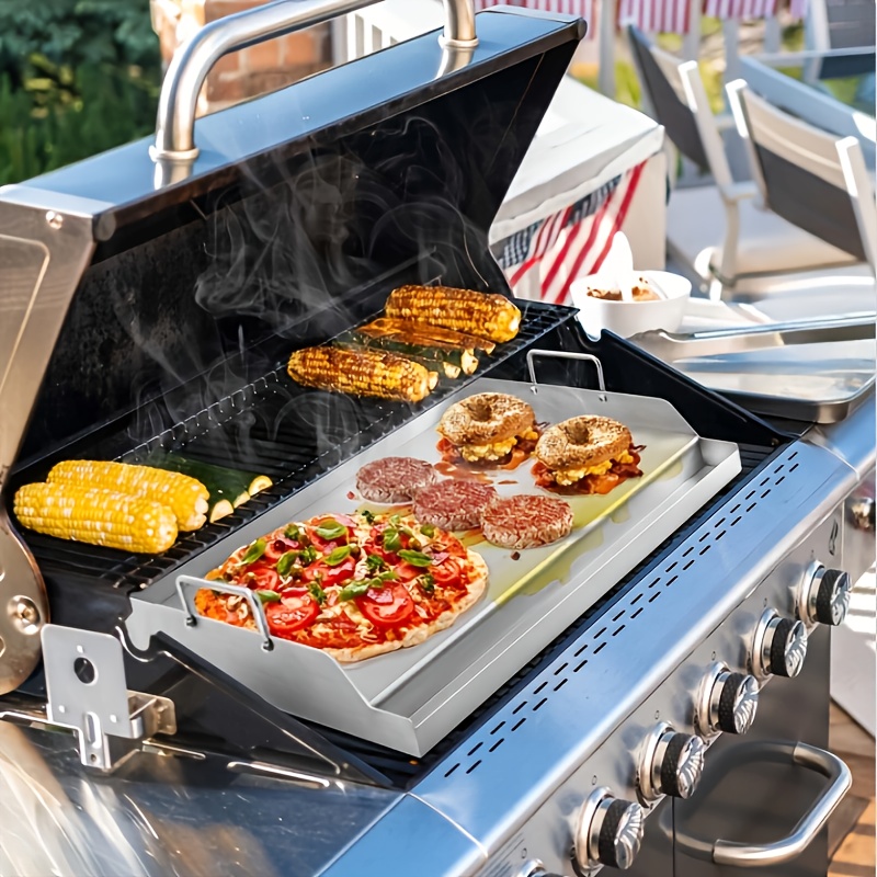 flat top griddle gas grill tray metal flat top griddle suitable for outdoor gas grill cooking frying pan suitable for charcoal electric grill suitable for camping outdoor tail party grilling 0