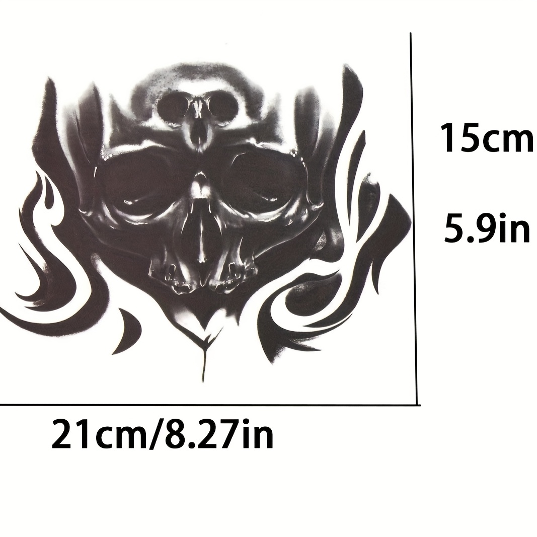 Waterproof Halloween Tattoo - Hand-painted Evil Design For Neck, Fashionable And Stylish Makeup