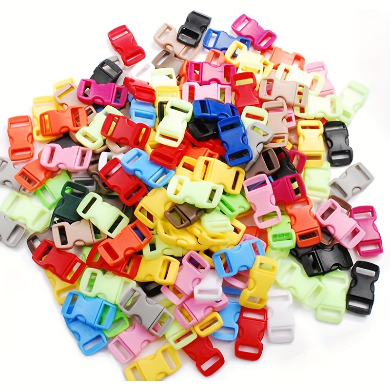 100pcs Assorted 3/8" Curve Contoured Side Release For Parachute 550 Cord Paracord Bracelet Pets Collar Strap Webbing Sewing Additions