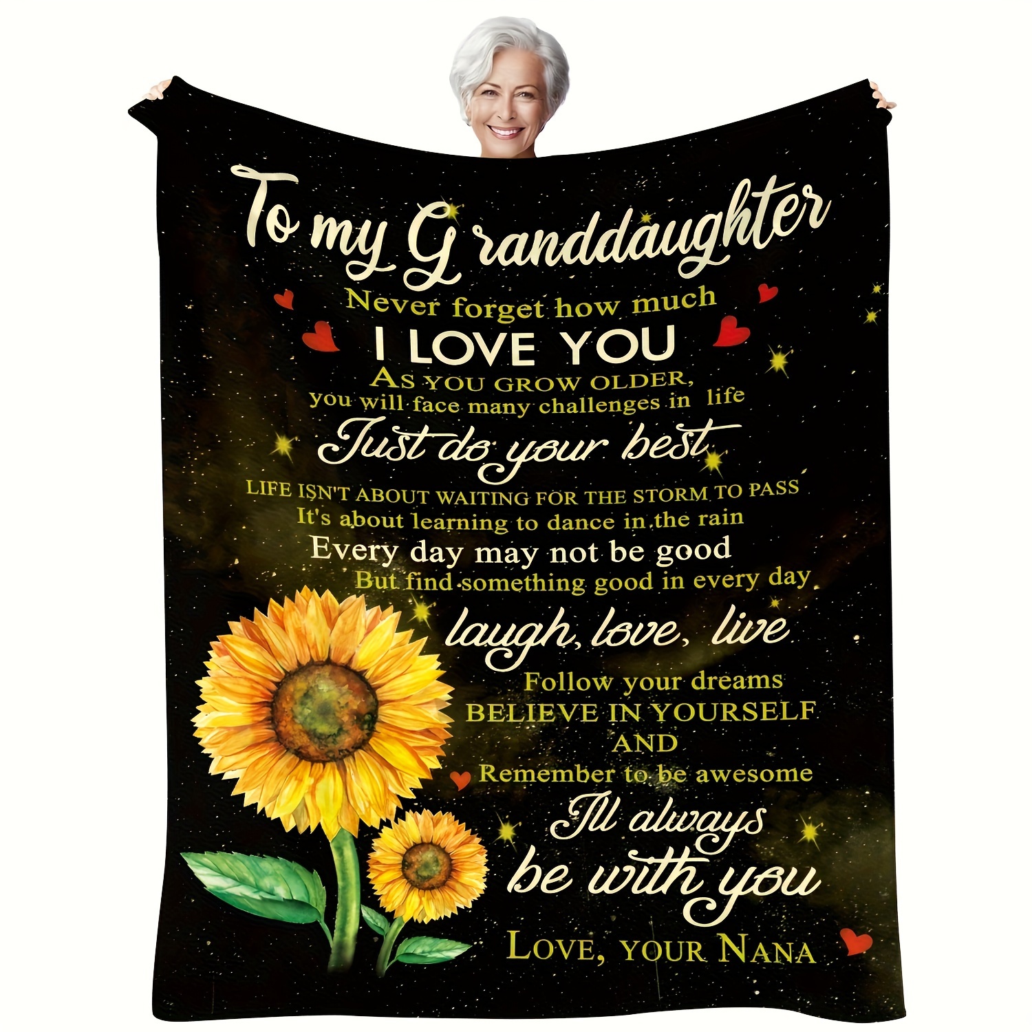 

Grandma's Gift For Her Favorite Granddaughter Blanket Holiday Birthday Gift Blanket Soft Flannel Sofa Blanket Tv Blanket