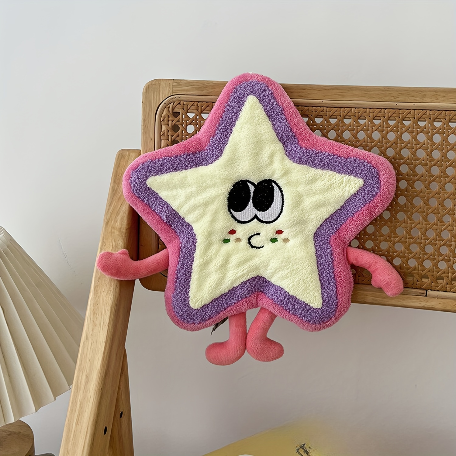1pc Cute Star Washcloth, , Polyester, Cartoon Pattern, Hand Wash Only, Towel For Kitchen & Bathroom, 50g/㎡
