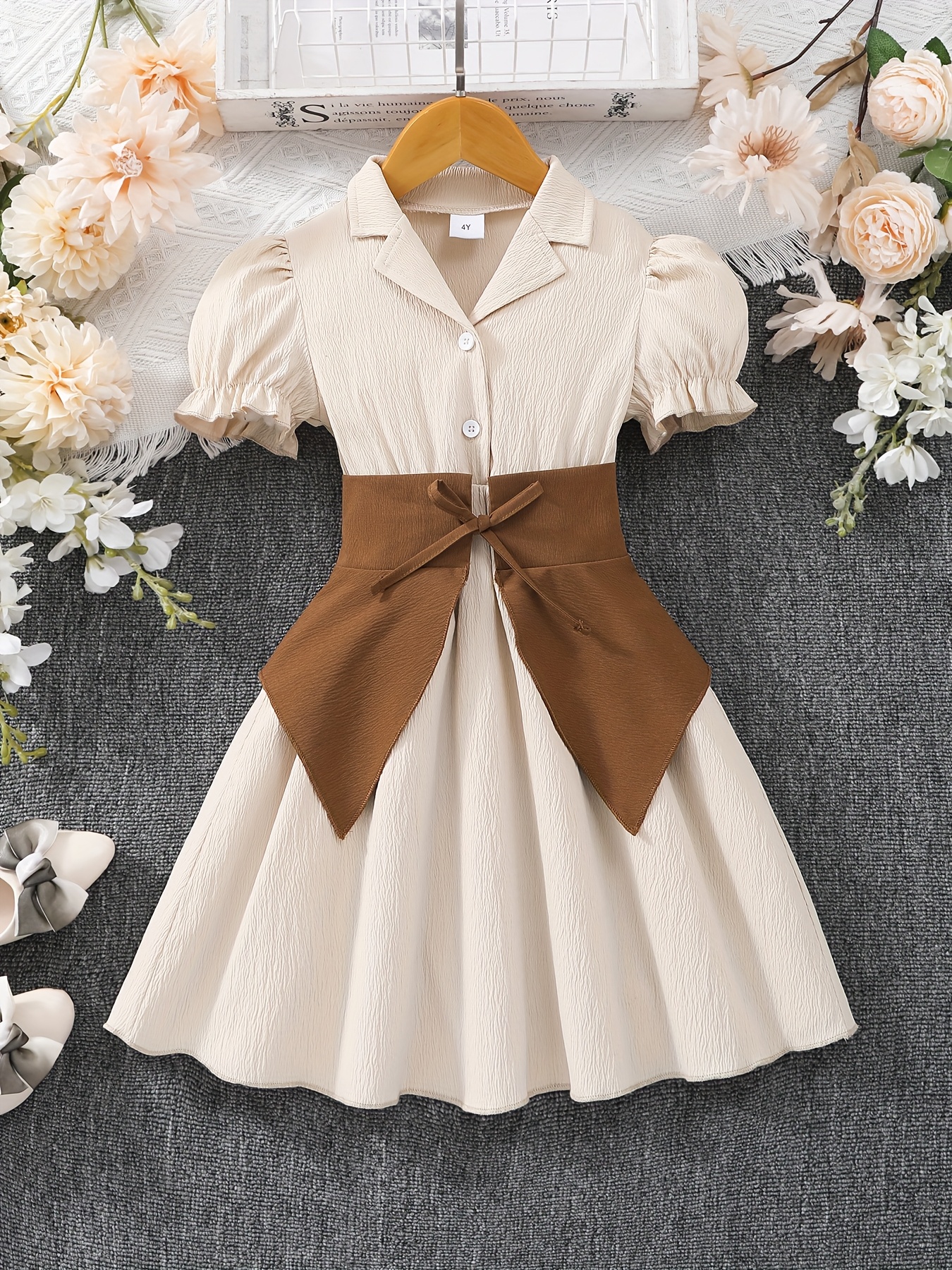 kids brown dress sold on Temu United States