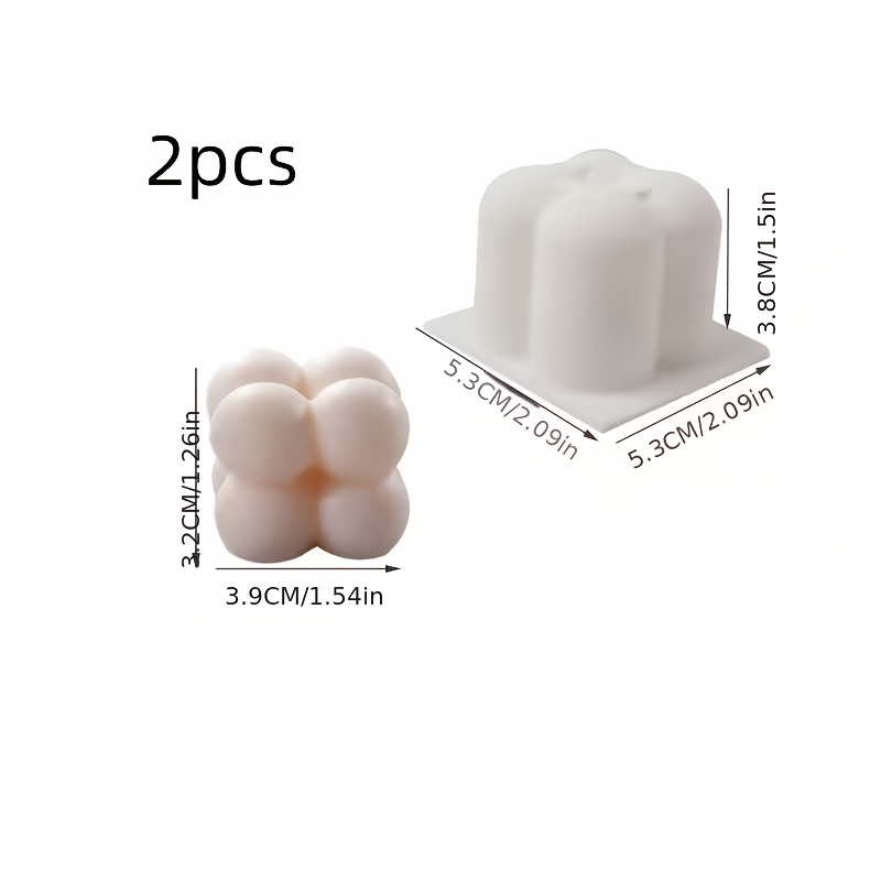 TEMU 2pcs Small Cube Candle Molds, Home Decor Scented Candles, Compatible With Soy Wax, Gypsum, , Epoxy Resin, Suitable For Fashionable Home, Easy To