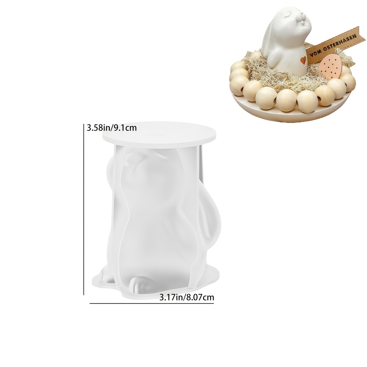 Cute Bunny Silicone Molds | Easter Handmade Table Decorations, Animal Clay Plaster Art Crafts, Decorations, Resin Candle Making Molds